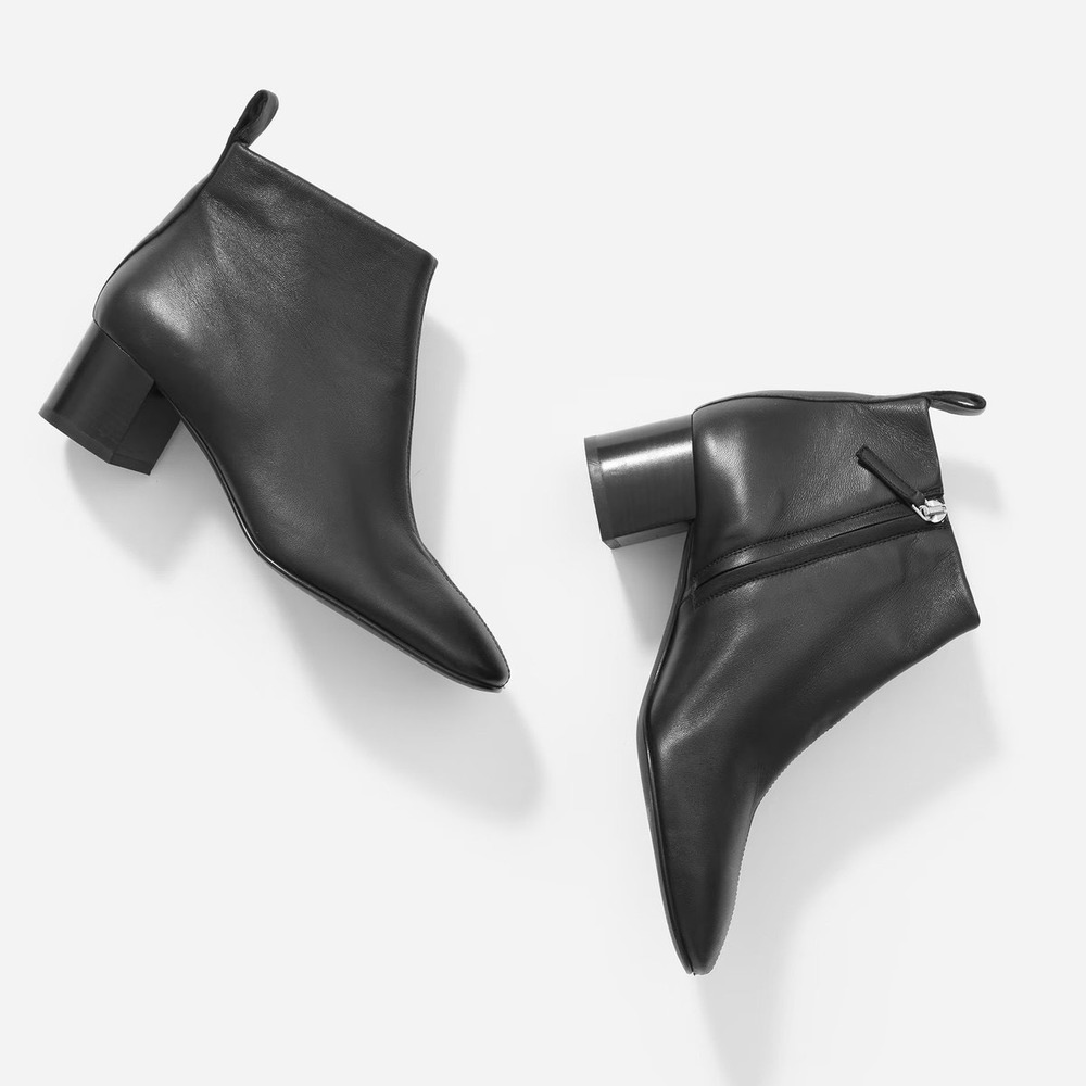 NWOT Everlane Black Italian Leather The Day Ankle Boot Minimalist Capsule - 10.5